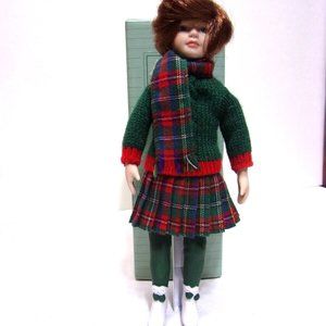1991 Avon 9 3/4" Childhood Dreams Skating Porcelain Doll - Like New